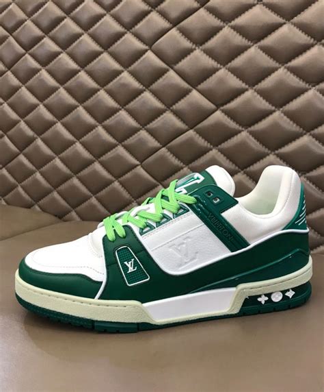 lv trainer sneaker green